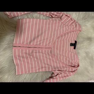 Pink stripe crop top